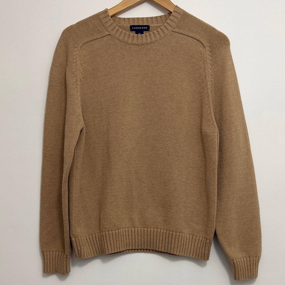 Lands' End Women's Tan Crewneck Sweater